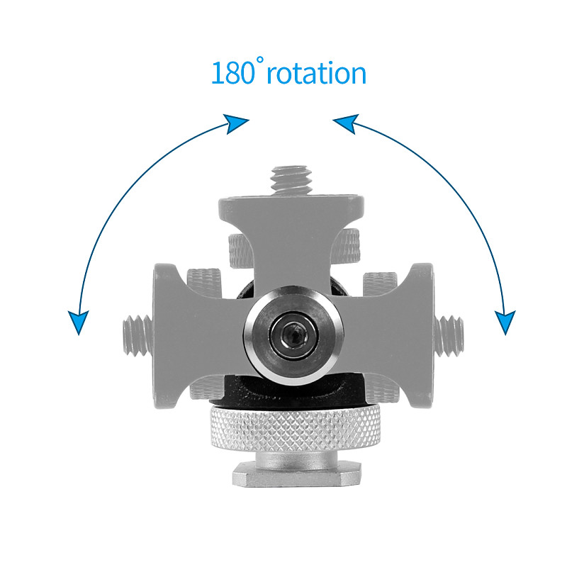 BGNING Portable 180 Wheel Snail Monitoring Tripod Adapter Hot Shoe Stabilizer Bracket Stand Holder