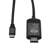 FCLUO Type-c to Hdmi Cable 4K 60hz Aluminum Shell Braided 2 Meters