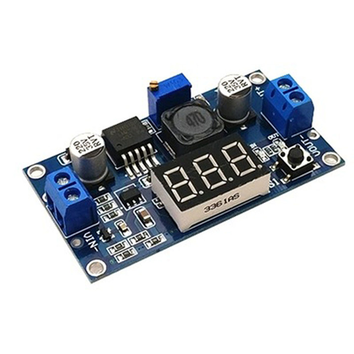 XT-XINTE 5A 75W LM2596 DC-DC Adjustable Step-down Voltage Regulator Power Module with Voltmeter Display