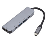 FCLUO 5 in 1 Type-c hub + HDMI (30HZ) + USB3.0 * 2 + PD charging + USB C