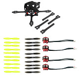JMT Mini Indoor FPV Racer Frame 65mm w/ 2-4S Brushless CW CCW Motors 2540 2.5inch Propellers Kit Toothpick RC Racing Drone Parts