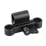  BGNING 15mm Single Hole to Double Hole Tube Clamp adapter Stabilizations Knob lock For SLR Camera Photography Accessories