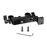 BGNING Camera 15mm Dual Rod Clamp w/ Vertical Connecting Plate for DSLR Battery Plates