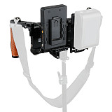 BGNING 5  7  LCD DSLR Camera Monitors Director's Cage Kit+Wooden Handle+V-Lock Battery Dual Plate
