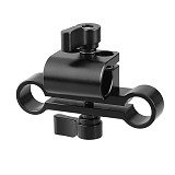  BGNING 15mm Single Hole to Double Hole Tube Clamp adapter Stabilizations Knob lock For SLR Camera Photography Accessories