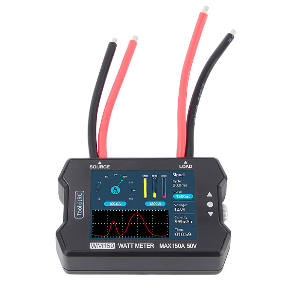 ToolkitRC WM150 150A 50V Watt Meter Power Analyzer LCD Display Power Voltage Current Tester PWM Output for RC FPV Drone