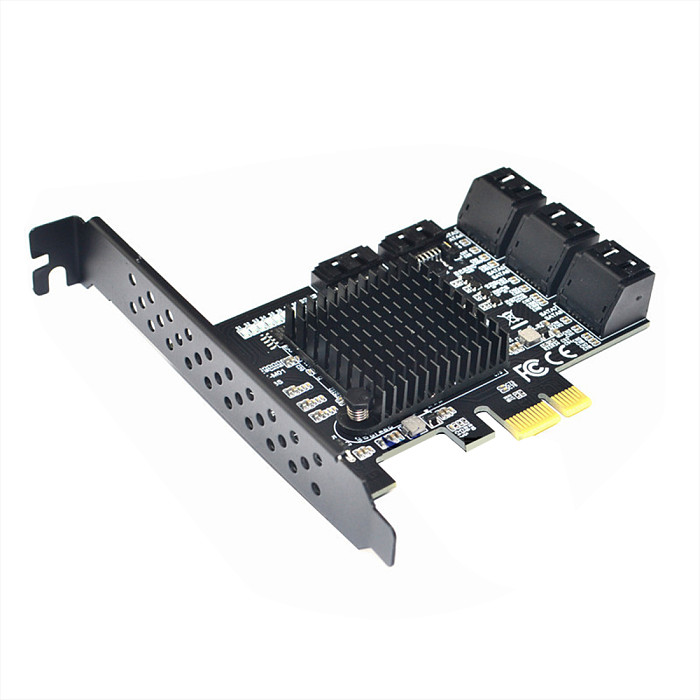 XT-XINTE For Marvell 88SE9215 chip 8 ports SATA 3.0 to PCIe expansion Card PCI express SATA Adapter SATA 3 Converter with Heat Sink HDD