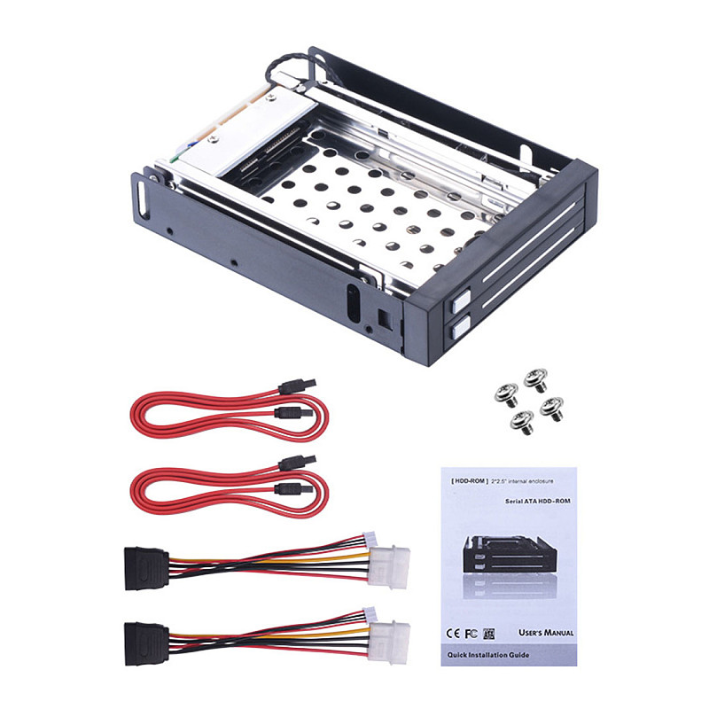 XT-XINTE Desktop Internal Dual Bay Mobile Rack Enclosure Case SATA6Gbps HDD/SSD drive hard Disk Extraction Box