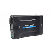 XT-XINTE VGA to Scart Converter VGA to Scart Video Audio Converter Signal Adapter For HD TV DVD Box Monitor