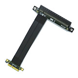 ADT-Link PCI-E x4 x16 Extension Riser 16x 4x PCIe3.0 GTX1080Ti Graphics SSD RAID Card Extender Conversion Cable Angled 1U PCI-Express