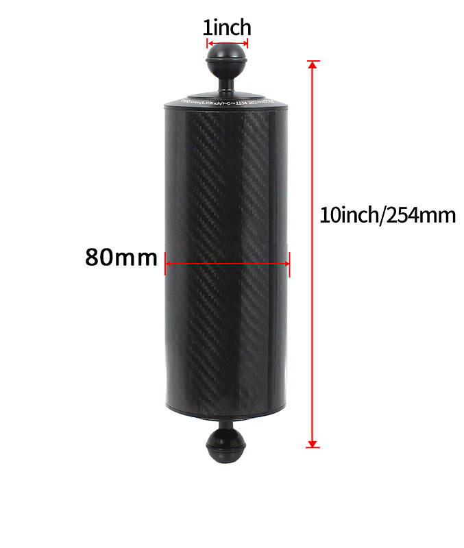 BGNING 5/8/10inch  Underwater Diving Carbon Fiber Float Arm Ball Buoyancy Extend Bracket Double Ball