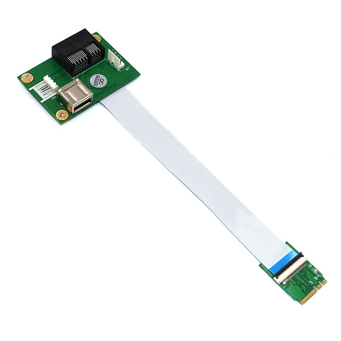 XT-XINTE PCIE Riser NGFF M.2 Key A/E to PCI-E Express X1+USB Adapter Riser Card with FPC Cable 4Pin Power Supply Cable PCIE Convert Cable