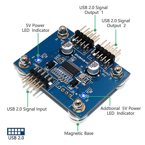 Mac MZHOU USB 2.0 9PIN to Dual 9PIN Hub Adapter Card FE1.1S Control PCB Board High-Performance Support Windows 10//8//8.1//7 // Vista//XP Linux Chrome OS