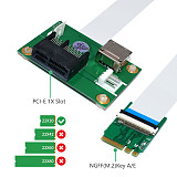 XT-XINTE PCIE Riser NGFF M.2 Key A/E to PCI-E Express X1+USB Adapter Riser Card with FPC Cable 4Pin Power Supply Cable PCIE Convert Cable