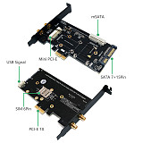XT-XINTE PCI-E WiFi Adapter Mini PCI-E to PCI-E Network Card mSATA SSD to SATA 2.5 Adapter with SIM Card Slot for 3G/4G/LTE WiFi Adapter