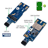 XT-XINTE Mini PCI-E Wireless to USB w/ SIM Card Slot WWAN LTE Module Adapter Card for Desktop Embedded System USB 9Pin MINI PCI-E Adapter