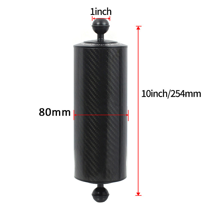 BGNing Carbon Fiber Float Lifebuoy Arm Aquatic Dual Floating Ball Arm Extend Bracket D80MM Underwater Camera Diving Tray for Gopro