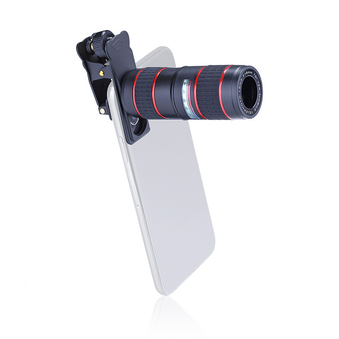 FCLUO 4K HD 12X Optical Telescope Phone Lens w/ 0.45X Super Wide Angle 15x Macro Lens Set for Smartphone Mobile Telephoto Zoom Cameras