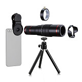 FCLUO 4K HD 22X 36X Optical Zoom Camera Lens for Smartphone w/ Tripod and Remote Storage Bag Kit Telephoto Lens Mobile Telescope Phone