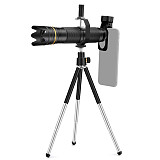 FCLUO 4K HD 16-35X Adjustable Optical Zoom Camera Lens w/ Tripod Remote Storage Case Phone Telephoto Lens Mobile External Accessories