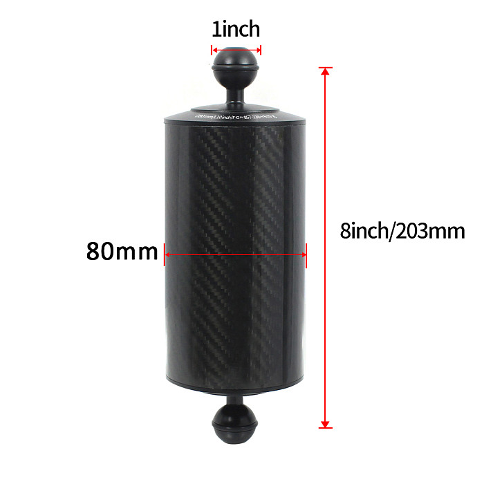 BGNing Carbon Fiber Float Lifebuoy Arm Aquatic Dual Floating Ball Arm Extend Bracket D80MM Underwater Camera Diving Tray for Gopro