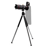 FCLUO Universal 15X Optical Zoom Telescope Phone Telephoto Lens Magnifier w/ Tripod and Storage Bag Kit Black Cellphone Lenses Cameras