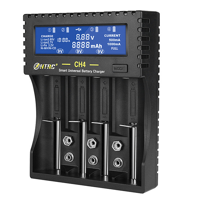 HTRC CH4 Battery Charger Smart Fast for Li-Ion / Li-fe / Ni-CD 18650 26650 6F22 9V AA AAA 16340 14500 Battery
