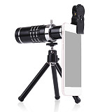 FCLUO 4K HD 18X Optical Mobile Phone Camera Telescope Lens with 2 in 1 HD 0.45X Super Wide Angle Lens & Macro Lens for Smartphones