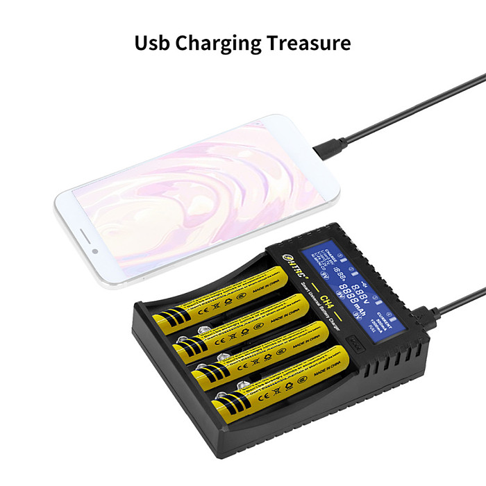 HTRC CH4 Battery Charger Smart Fast for Li-Ion / Li-fe / Ni-CD 18650 26650 6F22 9V AA AAA 16340 14500 Battery