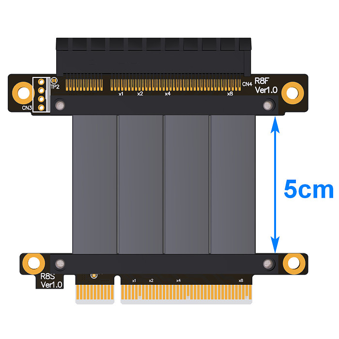 ADT-Link PCIe X8 to X8 Adapter for Graphics Video Card PCI Express Extender PCIe X8 to PCIe X8 slot Extension Cable For 1U 2U server