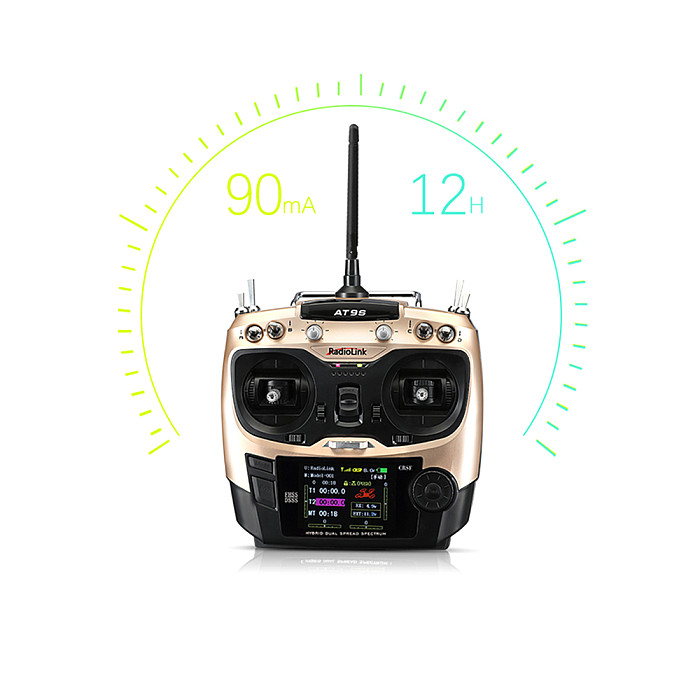 Radiolink AT9S PRO 2.4G 12 CH Remote control RC Transmitter with R9DS Receiver For FPV DIY RC Drone Quadcopter Airplane