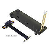 ADT-Link PCIe X1 PCI-E 3.0 1X 90 Degree Extender Ribbon Adapter Extension Cable With Vertical Bracket Stand Holder Base Bracket ADT Cable