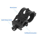 QWINOUT Crooked Neck Tube Clamp Bracket 25.4mm Aperture for Flashlight / Bicycle