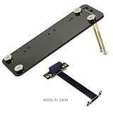ADT-Link PCIe X1 PCI-E 3.0 1X 90 Degree Extender Ribbon Adapter Extension Cable With Vertical Bracket Stand Holder Base Bracket ADT Cable