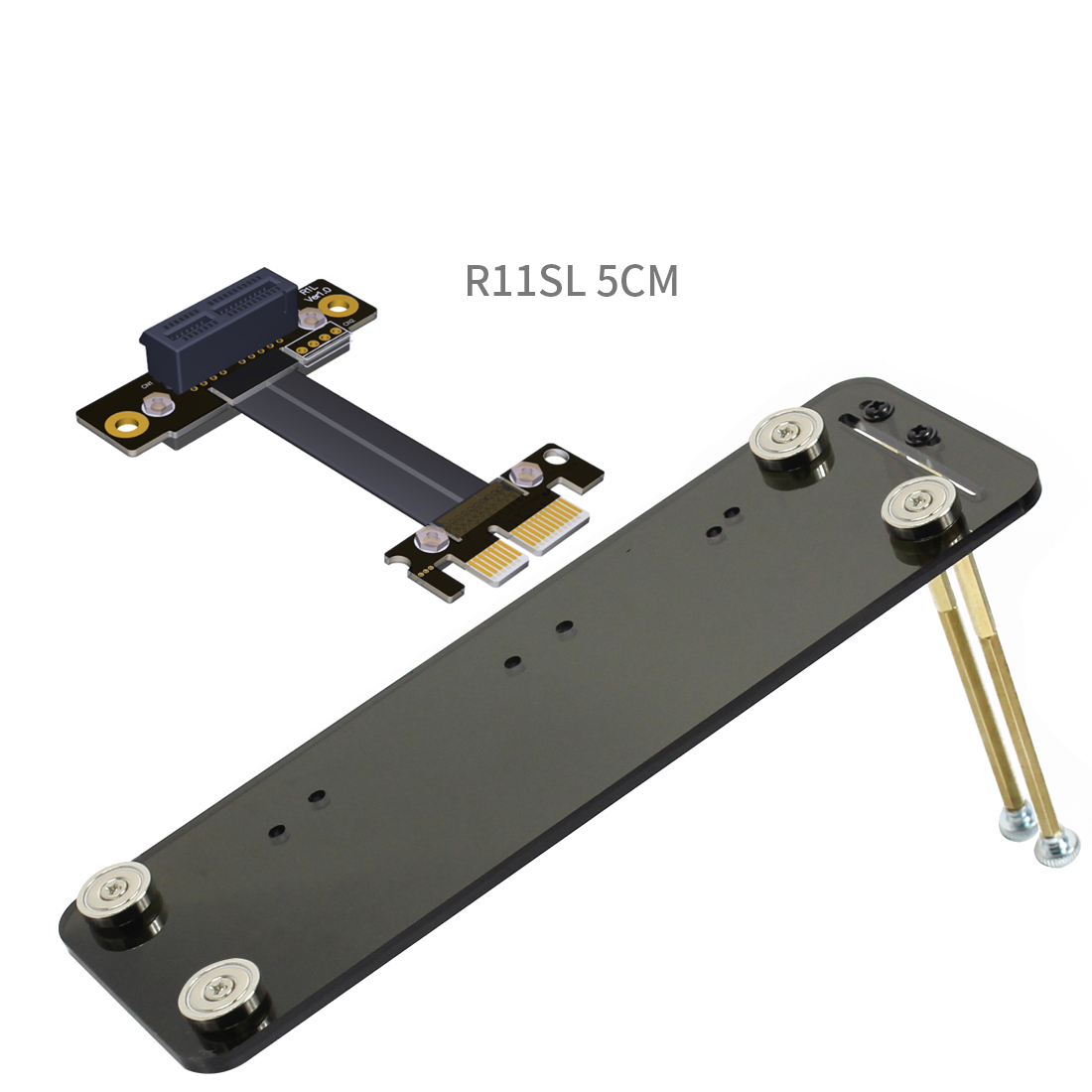 Câble Riser PCIe 4.0 90° Avec Blindage EMI - 10 Cm - Pour GPU Et Refroidissement Liquide - Compatible 3.0/2.0 - 8