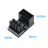 JEYI ATX 6pin/8pin Male 180 Degree Angled to 6pin/8Pin Female Power Adapter for Desktops Graphics Card
