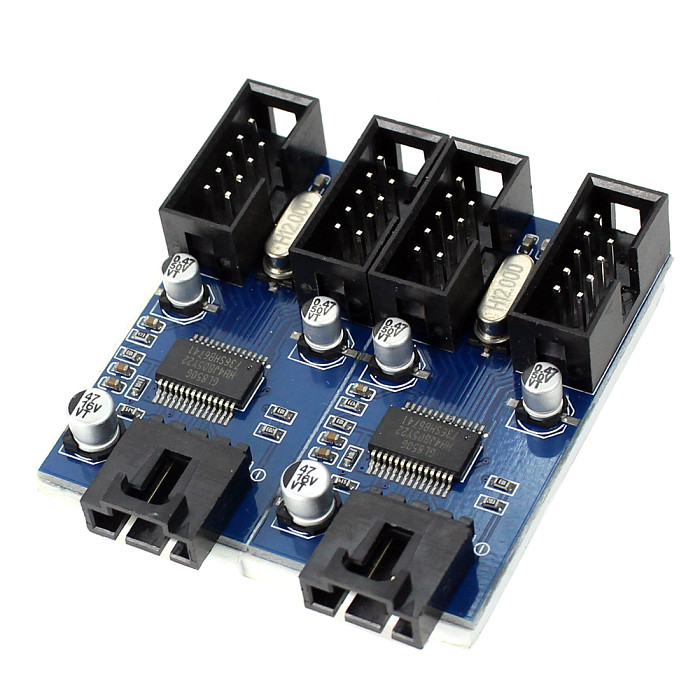 1/5PCS XT-XINTE Motherboard USB 9PIN Header Multiplier Splitter 9 Pin 1 to 4 Port Extension Cable 30cm Connector Adapter