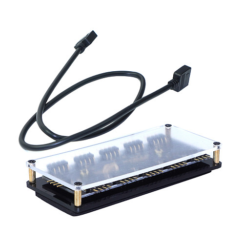 XT-XINTE ​RGB Hub 12V 4 Pin / 5 V 3 Pin Splitter HUB for Motherboard AURA LED Strip Light Fan Case Computer Sync Acrylic Motherboard Shell