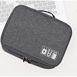 XT-XINTE Double-layer Large Capacity Portable Digital Accessories Multifunctional Waterproof Storage Box Travel Bag For USB Charger Data Cable Power Bank Headphone