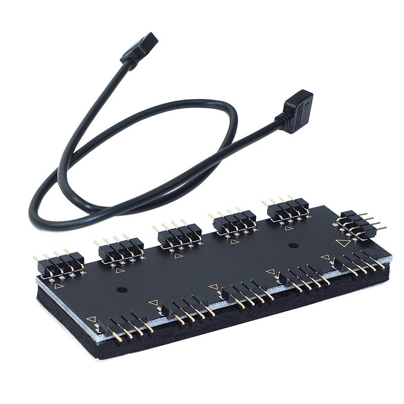 XT-XINTE ​RGB Hub 12V 4 Pin / 5 V 3 Pin Splitter HUB for Motherboard AURA LED Strip Light Fan Case Computer Sync Acrylic Motherboard Shell