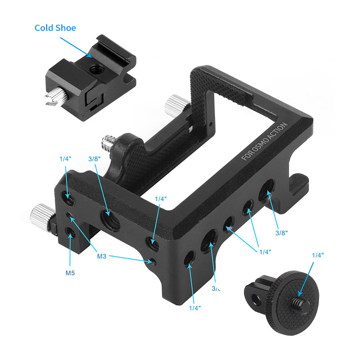 BGNING Aluminum Alloy Shell Protection Cover Expansion Protective Case Camera Cage for DJI Osmo Action Sports Camera Accessories