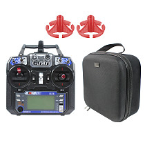 Flysky FS-i6 with Portable Case Rocker Mount 6CH 2.4G AFHDS 2A LCD Transmitter Radio System for RC Heli Glider Quadcopter DIY FPV Racing Drones