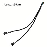 XT-XINTE CPU 4 pin PWM Fan Power Splitter Extension Adapter Cable 1 to 1 2 way Nylon Sleeved Extender Cable for PC Motherboard