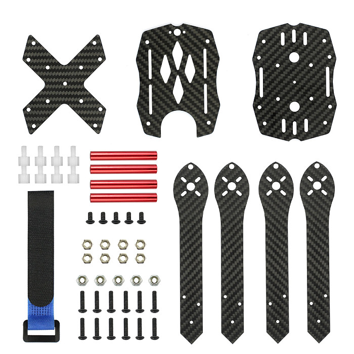 JMT T300 300mm 3K Full Carbon Fiber Frame Kit True X Quadcopter Rack with 3D Print Camera Mount for GOPRO 8 Freestyle DIY FPV Racing Drone