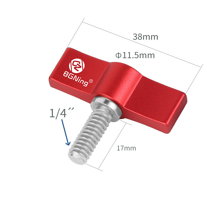BGNing Aluminum Alloy 1/4 SLR Camera Clamp T-wrench Screw Hand Tightening Screw Adjustable Screws for DSLR Camera Photo Studio Accessory
