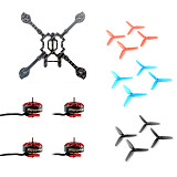 Happymodel Larva X HD 125mm Carbon Fiber Frame Kit with EX1203 1203 6200KV 2-3S Motor & 2.5inch 65mm 3-Blade Props for Toothpick DIY FPV Racing Drone Quadcopter