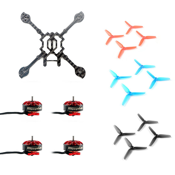 Happymodel Larva X HD 125mm Carbon Fiber Frame Kit with EX1203 1203 6200KV 2-3S Motor & 2.5inch 65mm 3-Blade Props for Toothpick DIY FPV Racing Drone Quadcopter