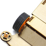 Feichao Wooden 4WD (with wooden shell) Electric Trolley Student Steam Education DIY Manual Assembly Toy Car 