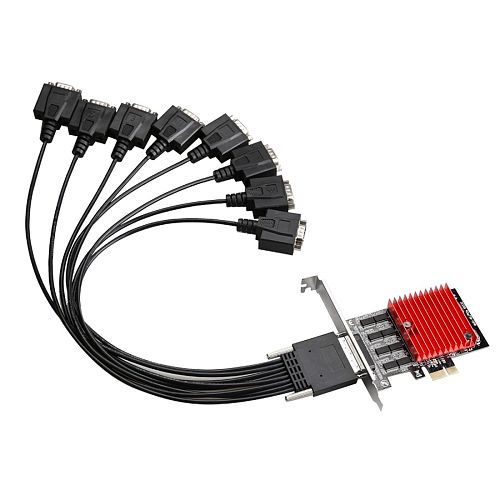 DIEWU 8 Pcie Port for DB9 RS232 Serial Port for Pcie Riser Card Serial Control Card Pci-E Express Extension Card Converter Adapter