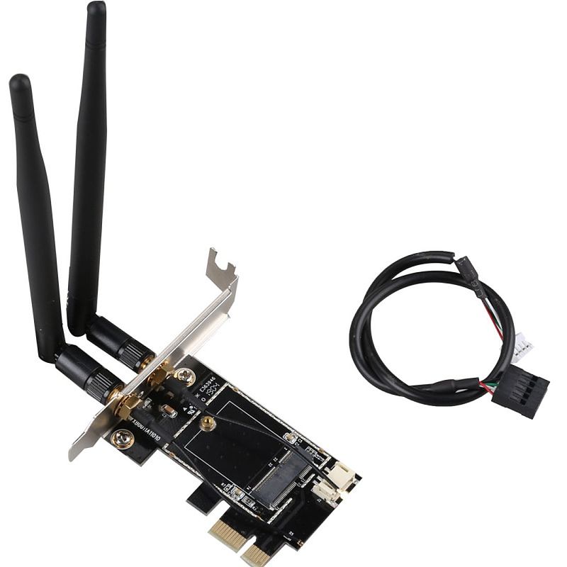 Diewu Wireless Desktop Wifi Network Card Adapter Bluetooth Pcie to M.2 Expansion Card Wifi Adapter M.2 Ngff